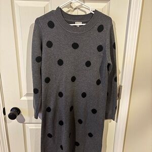 Midi Polka Dot Sweater Dress